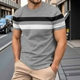 thumbnail image 2 of Xdzjlr T-Shirt Homme Ajusté à Blocs de Couleur Mode Chemise Homme,P, 2 of 7