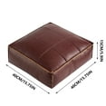 thumbnail image 3 of Pouf Ottoman, Unstuffed Pouf Cover, Handmade Faux Pu Leather Square Ottoman,Comfortable Soft Seating for Living Room & Bedroom, Brown D, 3 of 7