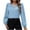 Light Blue, variant on Sevevn Women'S Casual Solid Color Round Neck Long Sleeved Tops Black S Summer Clearance
