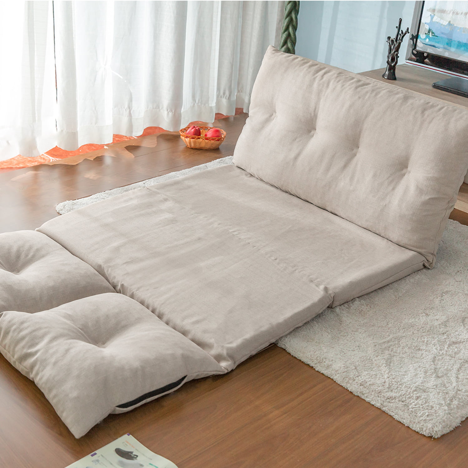 Folding Futon Chaise Lounge Sofa, Adjustable Gaming Sofa Bed Floor Sofa