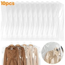 10pcs 23.6"x72" Garment Bags for Hanging Clothes, Plastic Garment Bags, Clear Clothes Covers, Dry Cleaner Bags, Dust-proof Garment Bags for Closet Storage & Trave