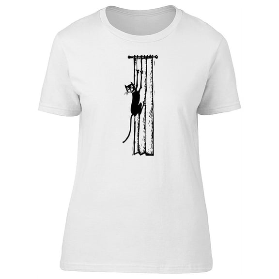 Funny Grunge Kitten Sketch T-Shirt Women -Image by Shutterstock, Female Small