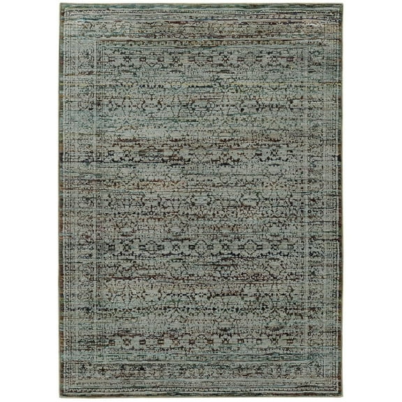 Oriental Weavers Andorra Area Rug - 7127A - 8'6" x 11'7" - in Blue/ Purple - Vintage Inspired, Stain Resistant, Family and Pet Friendly , Dining, Living Room Rug