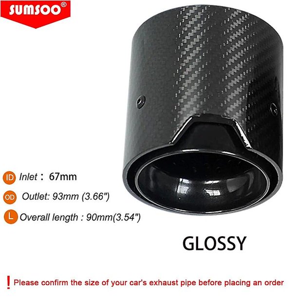 1pcs Glossy Carbon Fiber Matte Stainless Steel Exhaust Tip Auspuffspitze for BMW M2 M3 M4 M135i M235i M140i M240i M335i M340i M435i~17808