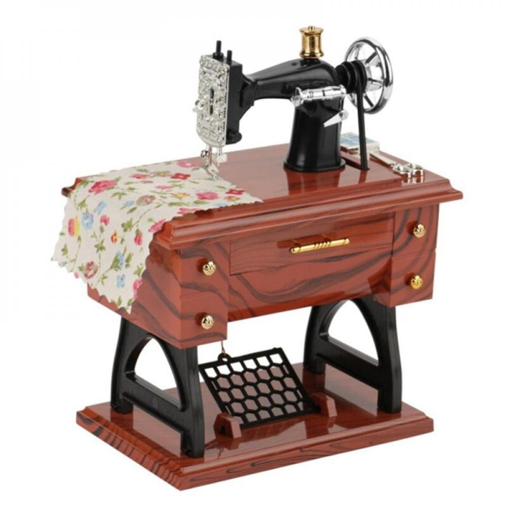 Details about   Mini Vintage Music Box Sewing Machine Style Mechanical Table Decor Birthday Gift 