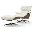thumbnail image 2 of Pasargad Home Portofino Leather Lounge Chair with Ottoman, 2 of 5
