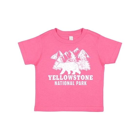 Inktastic Yellowstone National Park with Bear Mountains and Trees Boys or Girls Toddler T-Shirt