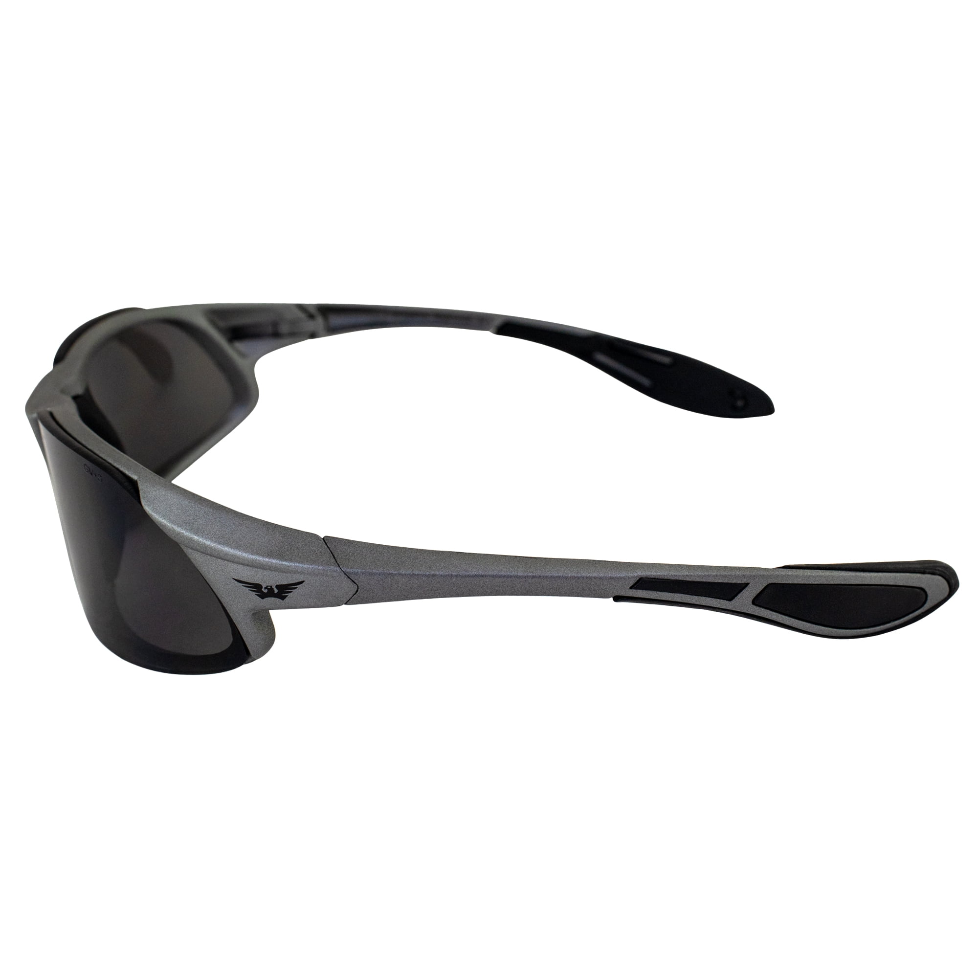 GLOBAL VISION EYEWEAR C8RDSM CODE-8 CF SAFETY GLASSES WITH SMOKE LENSES AND RED FRAME