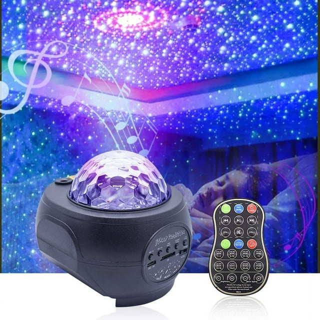 Proyector de cielo estrellado navideño con luz nocturna para niños, lámpara de proyección de estrellas LED, proyector de galaxia con control remoto, temporizador y reproductor de música para Navidad,