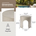 thumbnail image 5 of FOROUTIA 15.7" Gray Arch Side Table, Waterproof Magnesium Oxide Accent Table, Modern Indoor Outdoor End Table for Patio, Living Room, Bedroom, Small Space Stool, 5 of 7