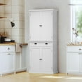 thumbnail image 3 of ARTPOWER 72" Pantry Storage Cabinet with Drawer, Freestanding Tall Cupboard Storage Cabinet, Utility Pantry with Door Shelves and 2 Adjustable Shelves for Kitchen, Dining Room,Living Room, White, 3 of 14