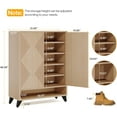 thumbnail image 2 of Tribesigns 6-Tier Shoe Cabinet, Wood Entryway Shoe Organizer Cabinet for Living Room, Natural, 2 of 6