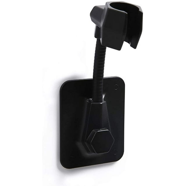 Soporte de ducha sin taladrar Soporte de ducha de mano Soporte de cabezal de ducha Soporte de ducha ajustable en ángulo Soporte de ducha Soporte de pared para baño Soporte de ducha negro Adepaton LKX-0444