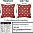 thumbnail image 4 of 4th of July Red Star Pillow Covers 18x18 Set of 2 Patriotic Fourth July Decorative Throw Pillows Outdoor Farmhouse Pillowcases Memorial Day Independence Cushion Case Sofa Couch Bed Decor, 4 of 6