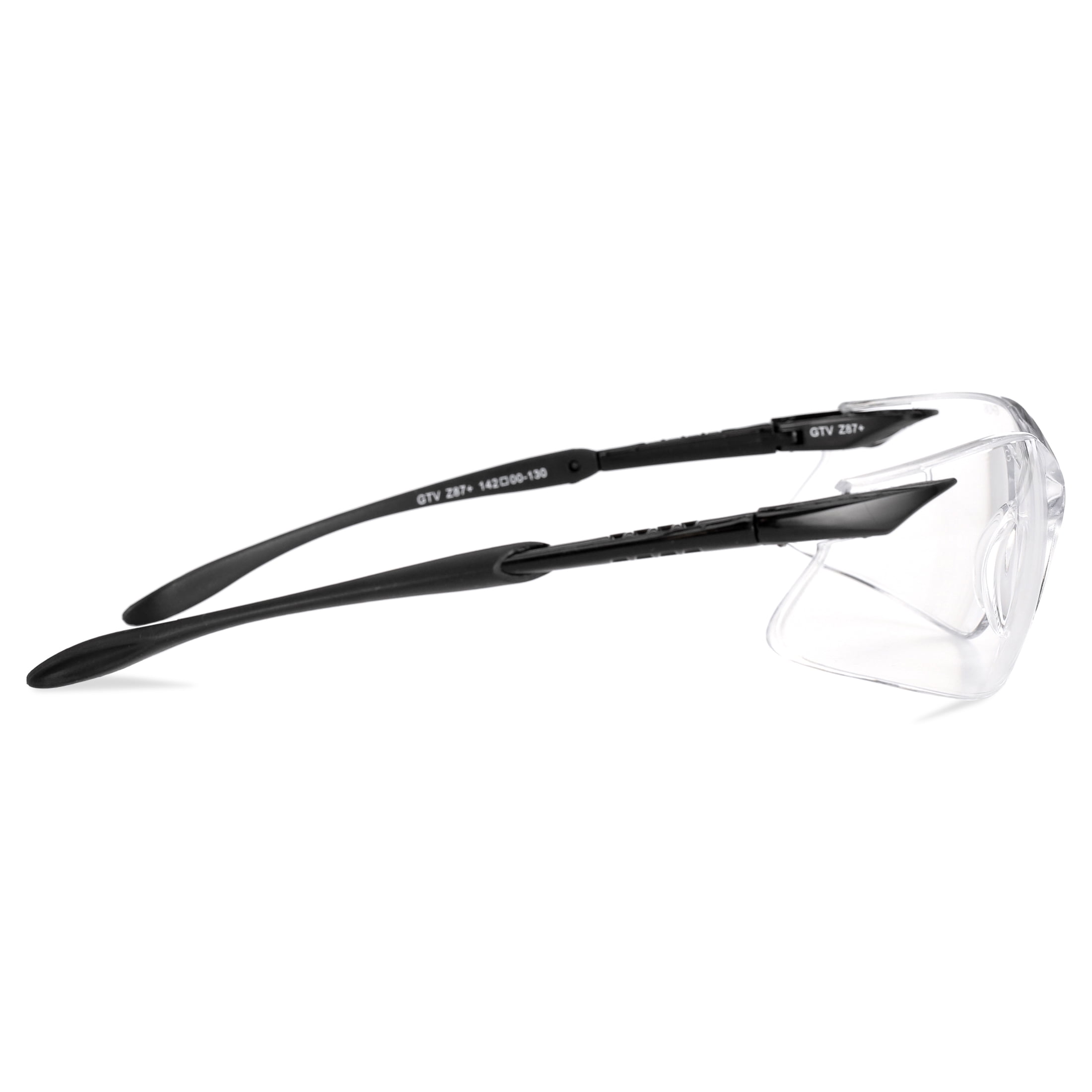 Safety Vu Rimless Safety Glasses, Clear/Black with Clear PC Lens.