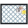 thumbnail image 2 of PinPix 18x13 Custom Cork Bulletin Board Diamond Modern Pattern Navy White Poster Board Has a Fabric Style Canvas Finish, Framed in Diamond Modern Pattern Navy White, by ArtToFrames (PinPix-1805), 2 of 5