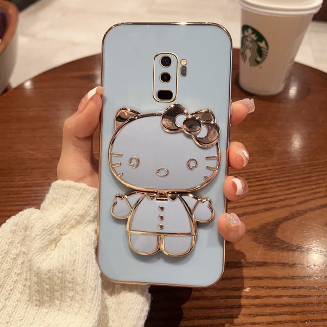 Carcasa Samsung Galaxy S9 plus S20 Ultra S8 S10 FE Lindo Anime Espejo De Tocador De Dibujos Animados Hello Kitty Titular Funda Del Teléfono Con Hoja De Metal TK Gao Jiahui unisex