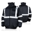 thumbnail image 1 of FONIRRA High Visibility Safety Jackets for Men with Fleece Liner, ANSI Class 1 Reflective Waterproof Bomber Jacket, 1 of 7