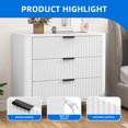 thumbnail image 6 of DEXTRUS 3-Drawer Fluted Dresser with Anti-Tip Device, Wood Chest of Drawers, White, 6 of 8