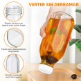 thumbnail image 3 of Botella de Vidrio para Leche, 4pcs Botella de Vidrio1L, Botellas de Vidrio con Tapa (4 Tapas, 2 Tap&oacute;n de Paja), Cepillo de Limpieza,Botella Vidrio Antideslizante Y Reutilizable, para Jugo,, 3 of 6