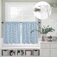 thumbnail image 5 of Kitchen Window Curtains Valance and Tier Set, Summer Coastal Starfish Blue Shell Rod Pocket Tier Curtain Valance Set, Underwater World Conch Cartoon Art Light Filtering Cafe Curtains for Bedroom, 5 of 9