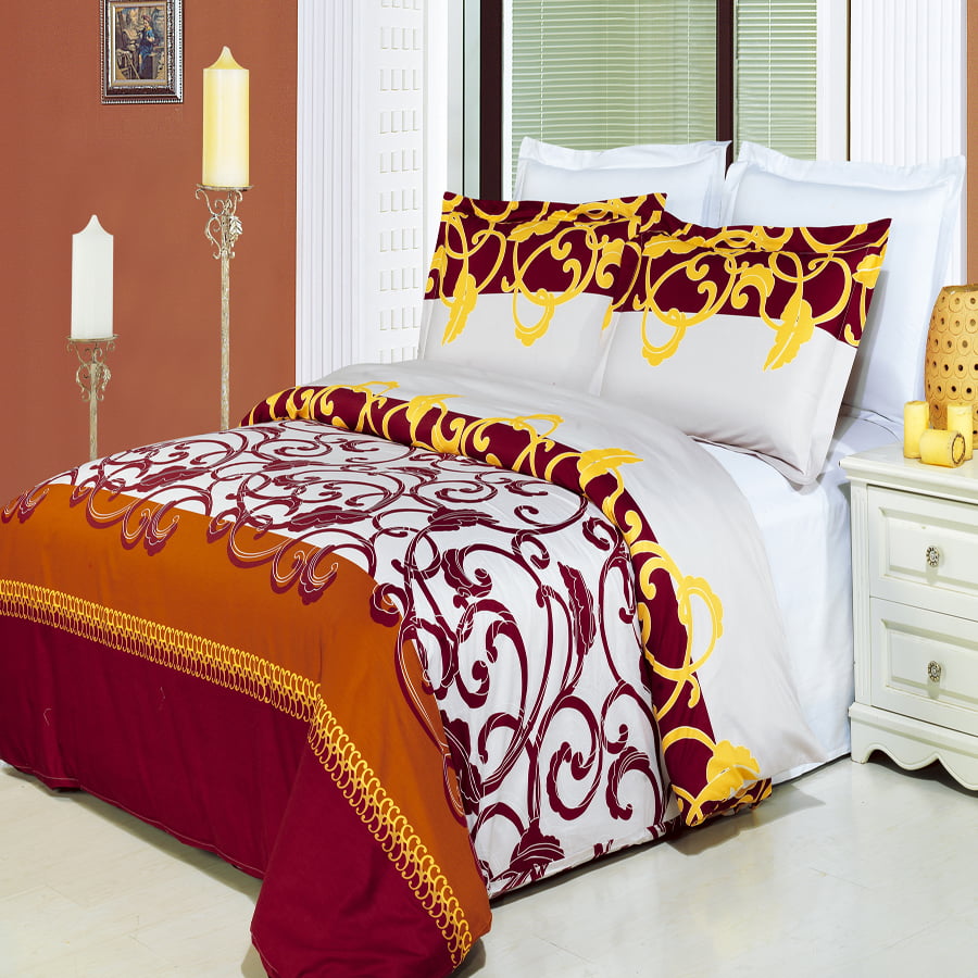 Clearance Soft 100 Cotton Printed 3 Piece Duvet Cover Set Full