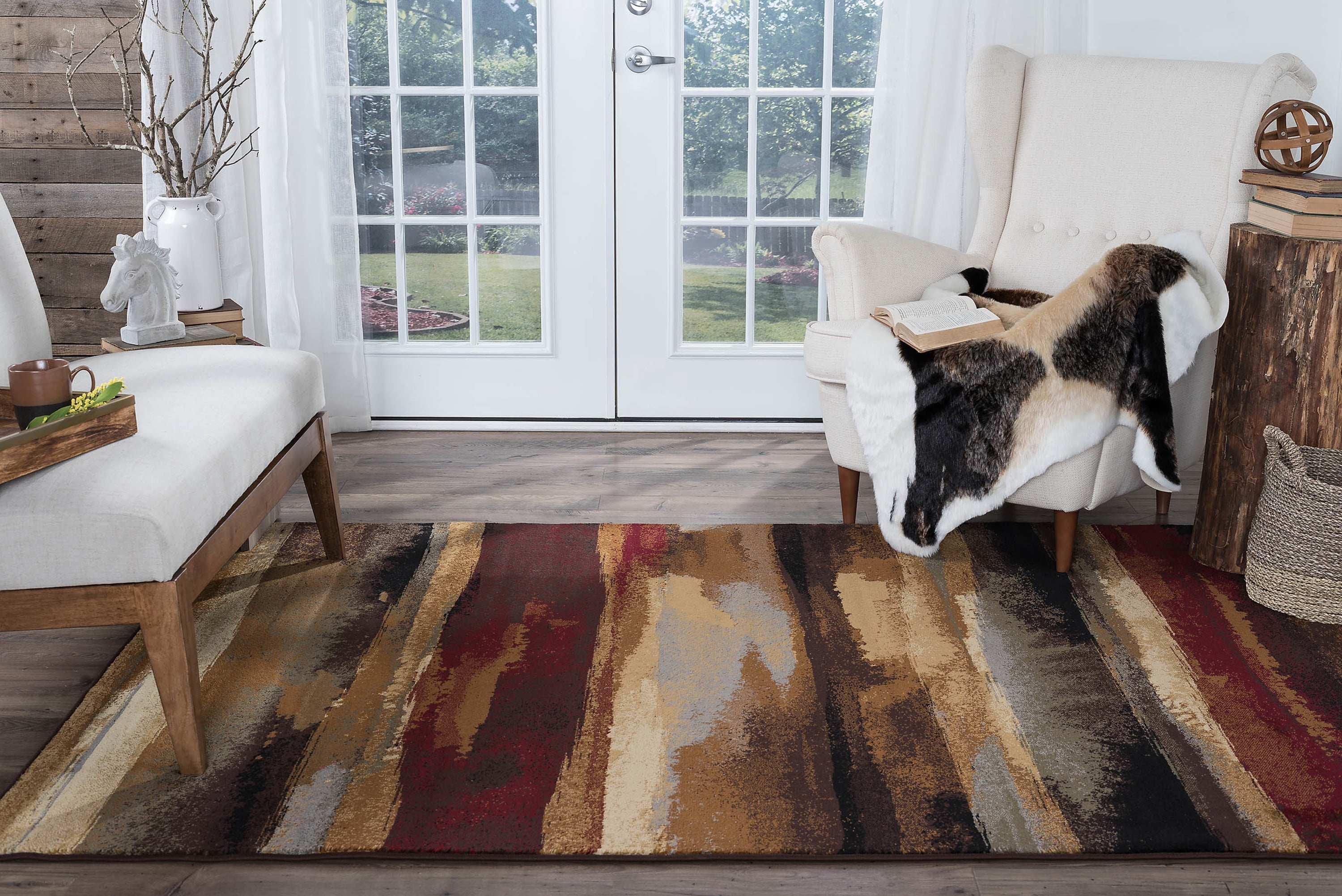 Festival Contemporary 2' x 3' Multi-Color Polypropylene Indoor Area Rug