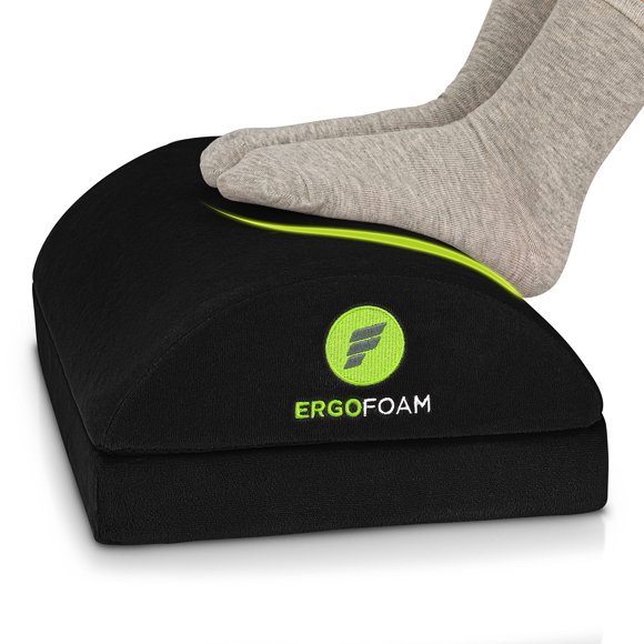 Reposapiés ErgoFoam ajustable de espuma de alta densidad, terciopelo negro
