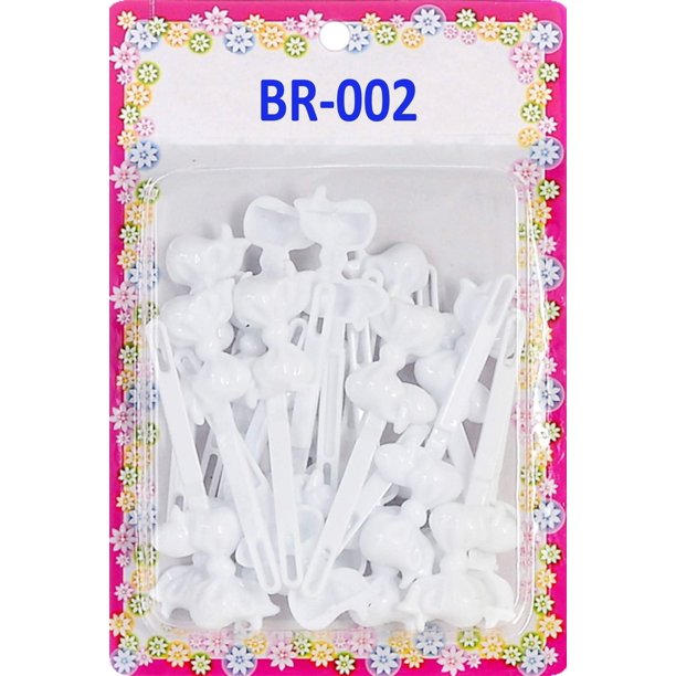 Selección de pasadores para el cabello con diseño Mulit de plástico con bisagra automática súper lindo de Tara Girls. 20 piezas en forma de lazo blanco.