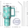 thumbnail image 3 of Snowflake Stainless Steel Tumbler 40oz - Vacuum Insulated Holiday Cup w/Handle & Straw, Gift for Adults, 3 of 4