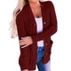 thumbnail image 1 of Suéter de Punto de Larga para Mujer, Otoño 2025, Cárdigan Abierto con Botones, Prenda Exterior Holgada Vino Tinto M, 1 of 8