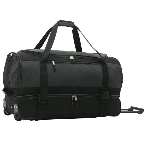 TRAVELERS CLUB 30” DROPBOTTOM ROLLING DUFFEL GRAY
