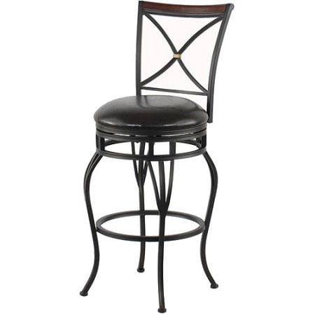 Traditional X Back 30 Barstool With Dark Brown Vinyl Swivel Seat Traditional X Back 30 Barstool With Dark Brown Vinyl Swivel Seat