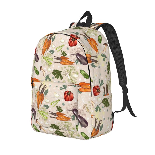 Easygdp Cute Vegetables Mochila de Lona Resistente para Laptop, Compatible con Laptops de 15 a 17 pulgadas, Ideal para Escuela, Trabajo y Viajes-Medium