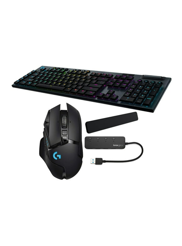 Logitech G G915 LIGHTSPEED Wireless RGB Gaming Keyboard (GL Tactile), Mouse, Palm Rest and Hub