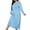 Light Blue, variant on Long Nightgown Women's Loungewear Short Sleeve Sleepwear Full Length Sleep Shirt Army Green L