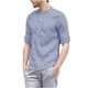 thumbnail image 3 of Ceisia Men's Shirt | Loose Stand Collar 3/4 Sleeve Shirt | Breathable Wrinkle-resistant (Solid Colors) Gift, 3 of 5