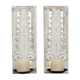 thumbnail image 3 of SOFE Openwork Carving Wall Candle Sconces Set of 2, Distressed White Finish Wooden Candle Holder Wall Decor Living Room, Rustic Farmhouse Candle Wall Sconces, Bedroom Hallway Wall Art Decoration, 3 of 7