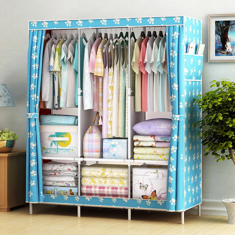 Details about   67" Portable Closet Storage Organizer Wardrobe Clothes Rack Shelves DIY Wardrobe 