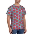 thumbnail image 2 of Bixox Men's Hand Drawn Strawberry Printed Short Sleeve Skinny Athletic T-Shirt, 2 of 6