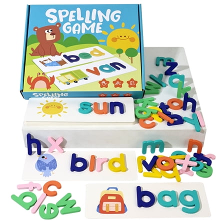 BUTOMKY See and Spell Learning Toys - ABC Alphabet Matching Letter Game with Flash Cards, CVC Word Builders & Preschool Activity Puzzles, Educational Toys for Toddlers 2-7 Years Old Boys & Girls
