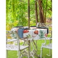 thumbnail image 3 of Boanket Outdoor Tablecloth with Umbrella Hole for Patio/Picnic/Party/Camping, Mushroom Waterproof Table Cloth Round Cover Washable, Red Green Summer Botanical Butterfly (Dia 54"), 3 of 7