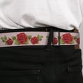 thumbnail image 4 of Buckle-Down Belt, Seatbelt Buckle Belt, Rose Trio Leaves Pink, 30 to 44 Inches, 4 of 9