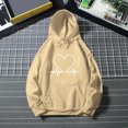 thumbnail image 2 of Sudadera larga con cremallera Gibobby informal de color sólido con capucha y bolsillos estampado de amor para mujer Beige XXXL, 2 of 3