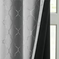 thumbnail image 4 of Bohogeo Full Blackout Window Curtain Panels 84 Inches Long,Silver Geo Metallic Moroccan Pattern Printed on Grey Room Darkening Drapes,Modern Grommet Window Treatment,52" Wx84 L(Pack of 2),Grey/Silver, 4 of 6