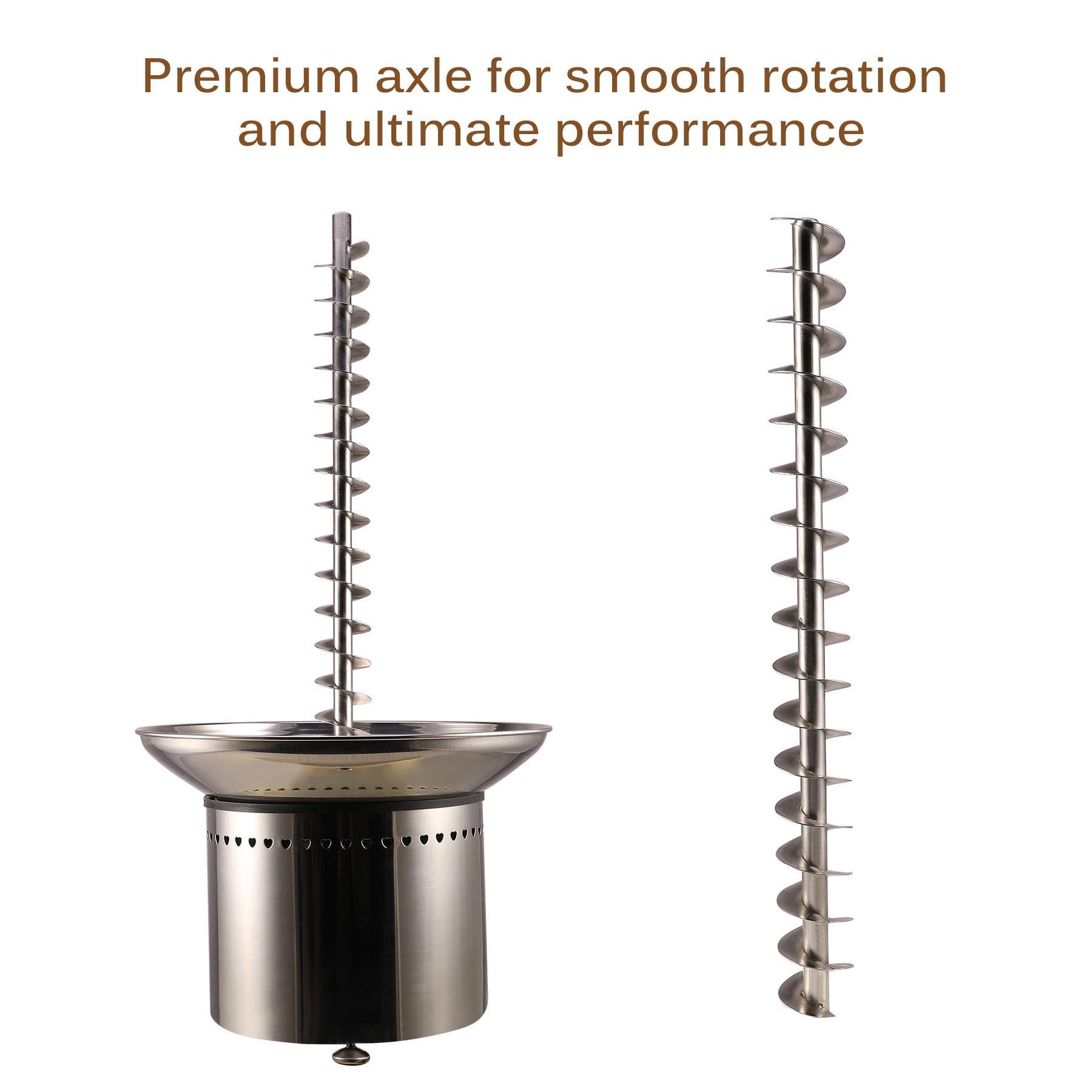 27.6" 5-Tier Heated Chocolate Fountain, Stainless Steel Construction w/Auto Temperature Control 86°- 230° F, for Up to 50 Guests