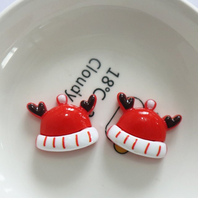 Alce de muñeco de nieve de Papá Noel brillante hecho a mano para niños, horquilla para el pelo, broche de taza, accesorios de resina