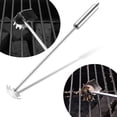 thumbnail image 1 of Binmer Barbeque Cleaning Scraper BBQ Stainless Steel Long Handle Automatic Gathering Scraper, 1 of 5
