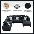 thumbnail image 2 of 110*85" Modern U Shape Sectional Sofa, Velvet Corner Couch with Lots of Pillows Included,Elegant and functional indoor furniture for Living Room, Apartment, Office,2 Colors, 2 of 5