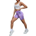 thumbnail image 2 of INSPIRE CHIC Women's High Waist Tie Dye Biker Shorts Tummy Control Workout Running Thigh Slimmer L Purple Pink, 2 of 5